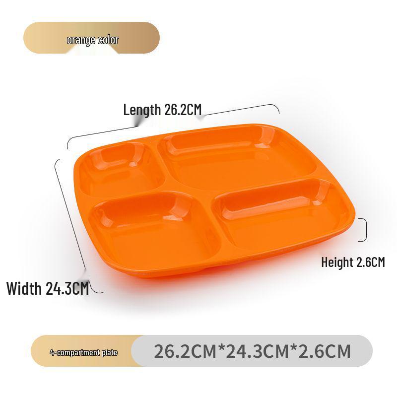 Drop-Proof Melamine Six-Grid Food-Grade Dining Plate