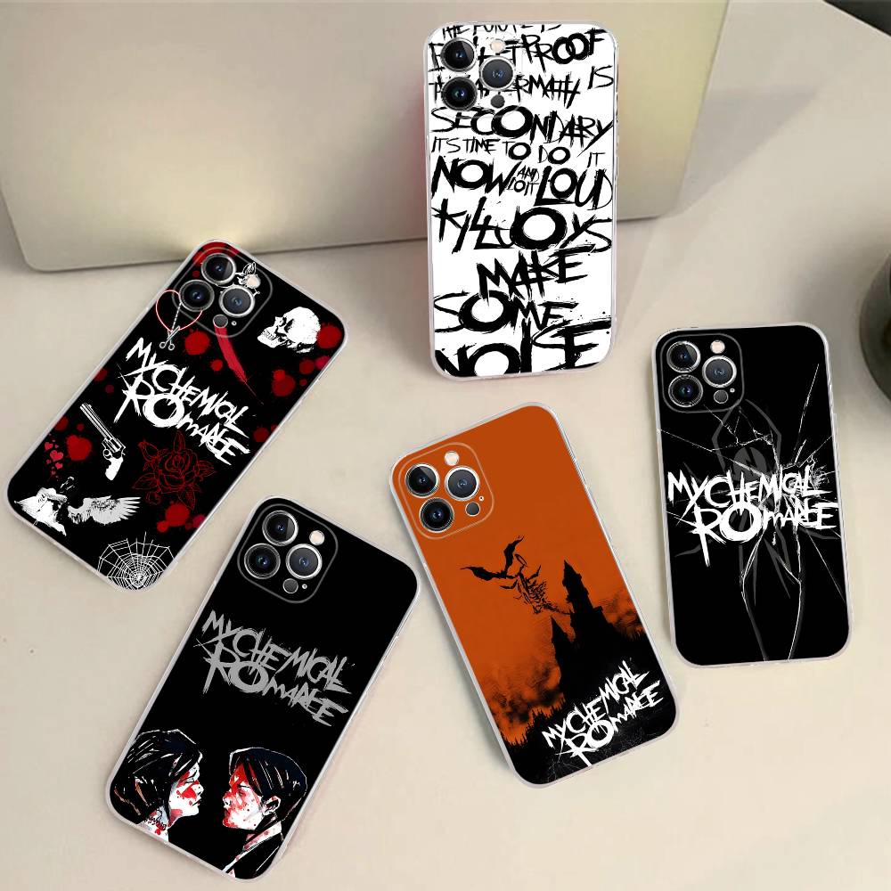 My C-Chemical R-Romance Band Transparent Phone Case For iPhone 16 15 14 13 12 11 Pro Max Plus Soft Cover