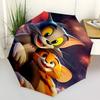 1pc Tom and Jerry Automatic Folding Umbrella - Compact 8-Rib Design, Durable Plastic & Iron1120L