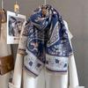 New imitation cashmere fashionable cashew flower print fringed scarf autumn fashion commuter warm scarf shawl