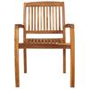 vidaXL Garten-Essstühle 2 Stk. Stapelbar Teak Massivholz