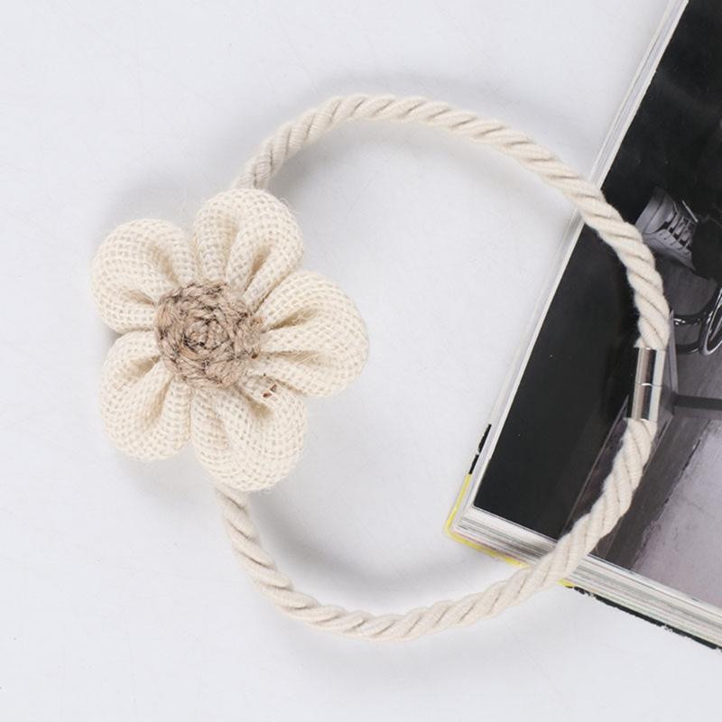 2 szt. Magnetyczne podwiązki do zasłon Ręcznie tkane kwiatowe klipsy do zasłon Boho sznurkowe podwiązki do zasłon Dekoracje domu