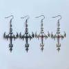 Vampire Jewelry Geometric Cross Pendant Earrings For Women Gothic Style