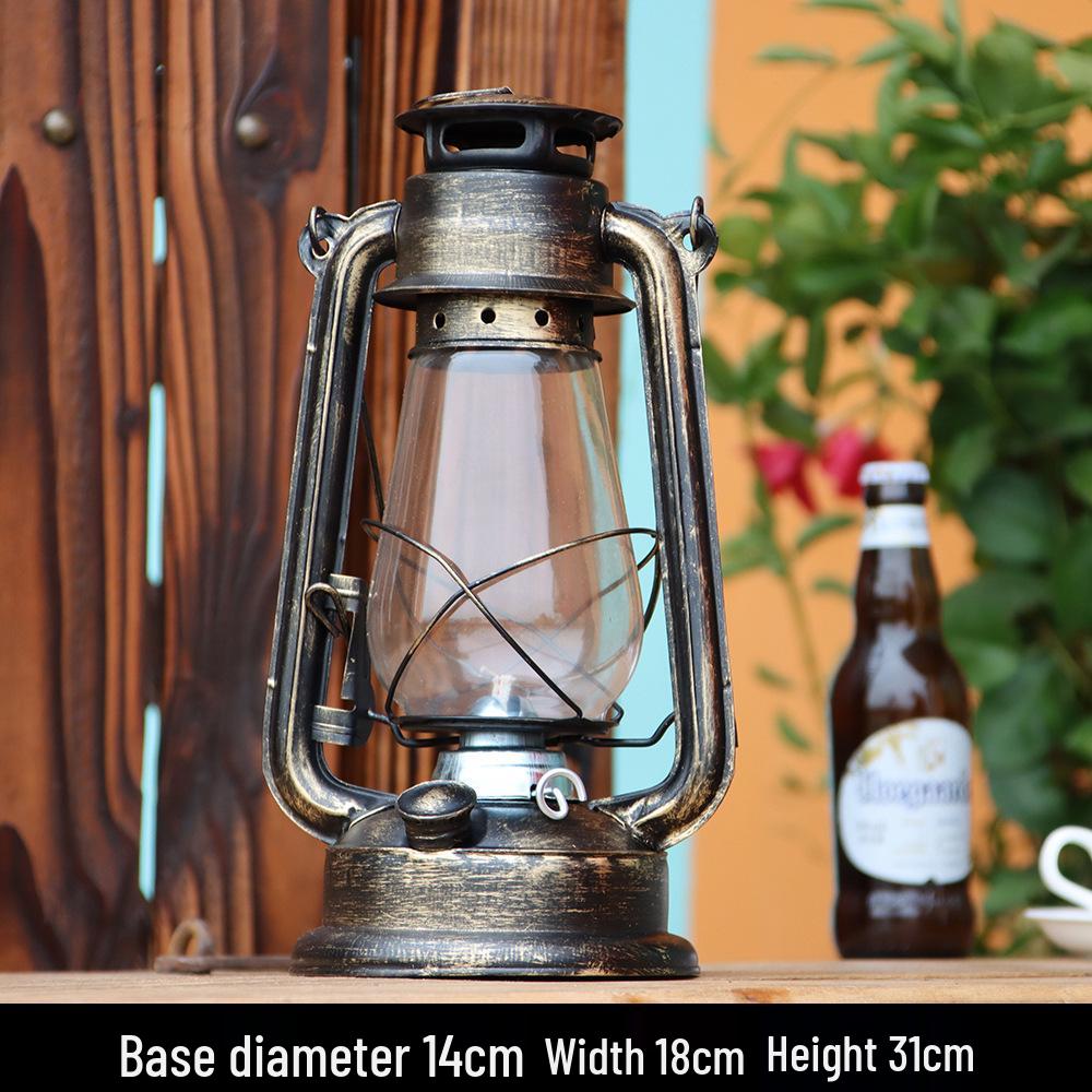 Retro Nostalgic Multi-Color Kerosene Horse Lamp - Portable Outdoor Camping & Decorative Lamp