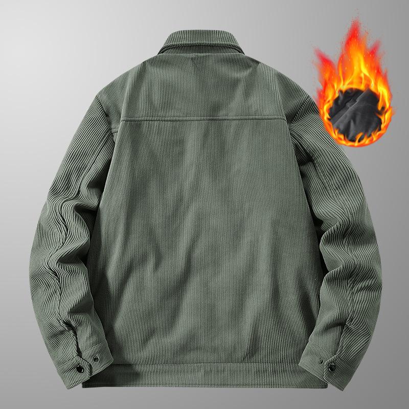 Осенне-зимняя мужская вельветовая куртка-пуховик — фото 5