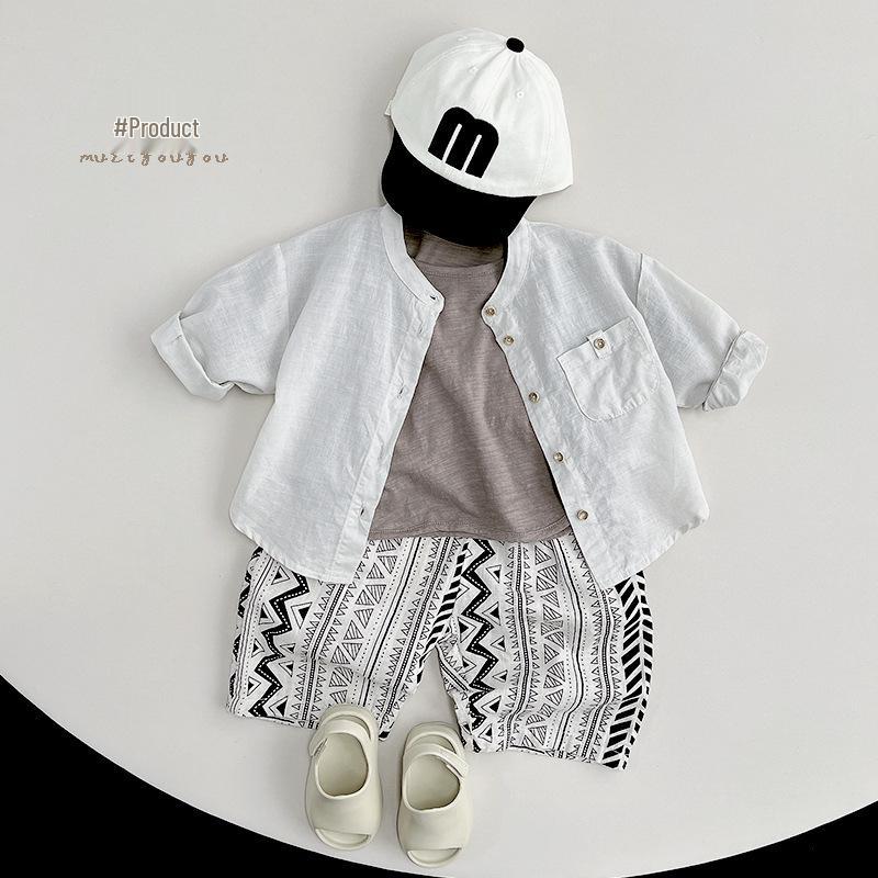 Ramie Cotton Boys & Girls Summer Shirt - Lightweight, Breathable, Sun-Protective, Japanese & Korean Toddler Style