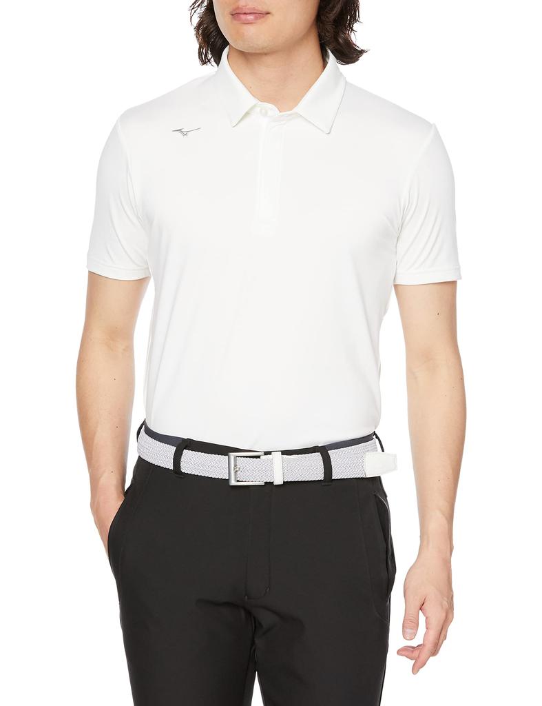 Golf Wear Zip Up Short Sleeve Shirt Move Tech Easy to Move E2MA1501 White XL [Mizuno] Men's