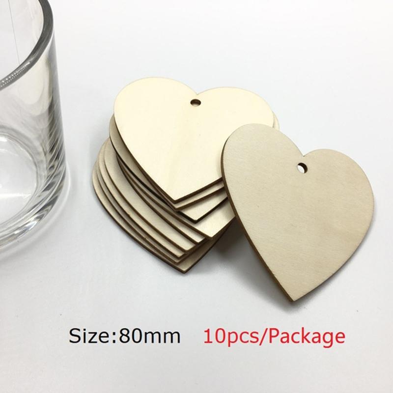 Handmade Wooden Love Heart Shaped Wedding Holiday Decorations Scrapbooking Wood Crafts DIY Birthday Party Supplies