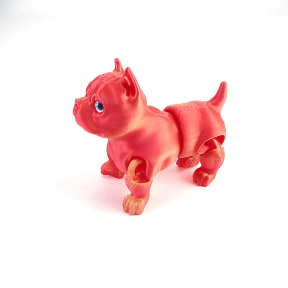 

PLA 3D Printed Dog Model Solid Color Multi-jointed Dog Action Figurine Movable Articulated Animal Figurine Desktop Decoration красный