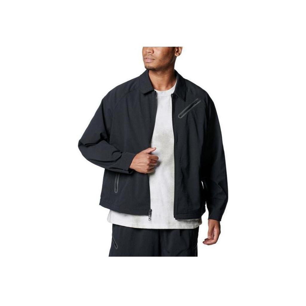 Under Armour Solid Color Zip-Up Collar Long Sleeve Jacket Men Outerwear Black 1383029-001