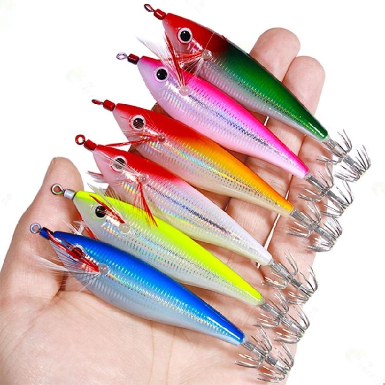 6Pcs 10cm 10g Freshwater Saltwater Fishing Jig Hard Octopuses Jig Fishing Squid Jig Lures Jig Squid Fishing Lures Baits
