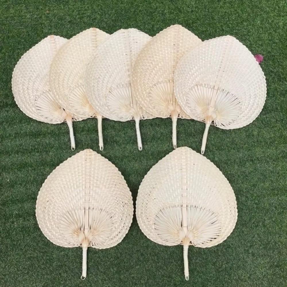 Hand Weaving Palm Leaf Fan Pure Handmade Rattan Fan Exquisite Summer Cooling Fan Summer Home Decor