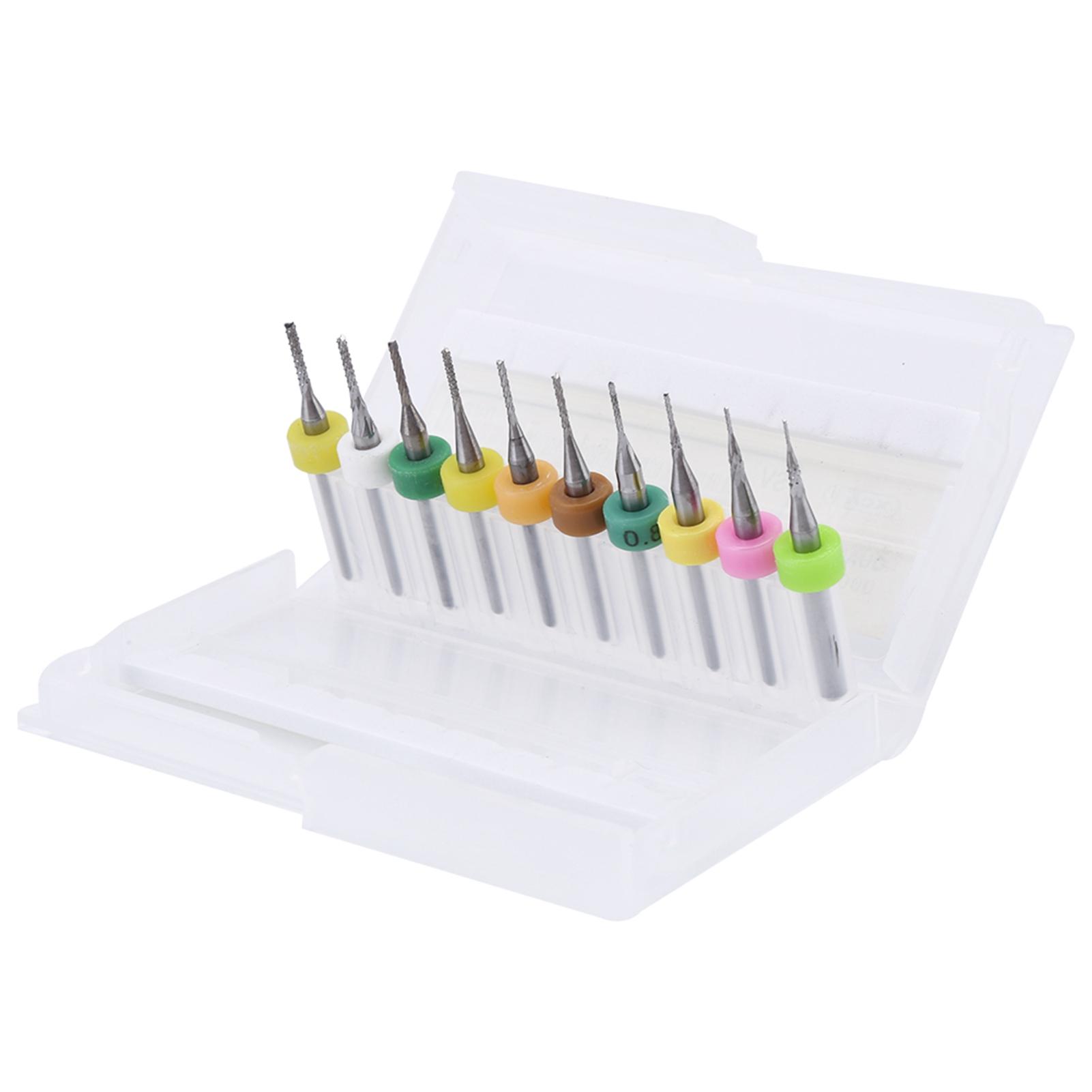 

10pcs 0.50.60.70.80.91.01.11.21.31.4mm PCB End Mill Engraving Bits Cutter 18 Shank