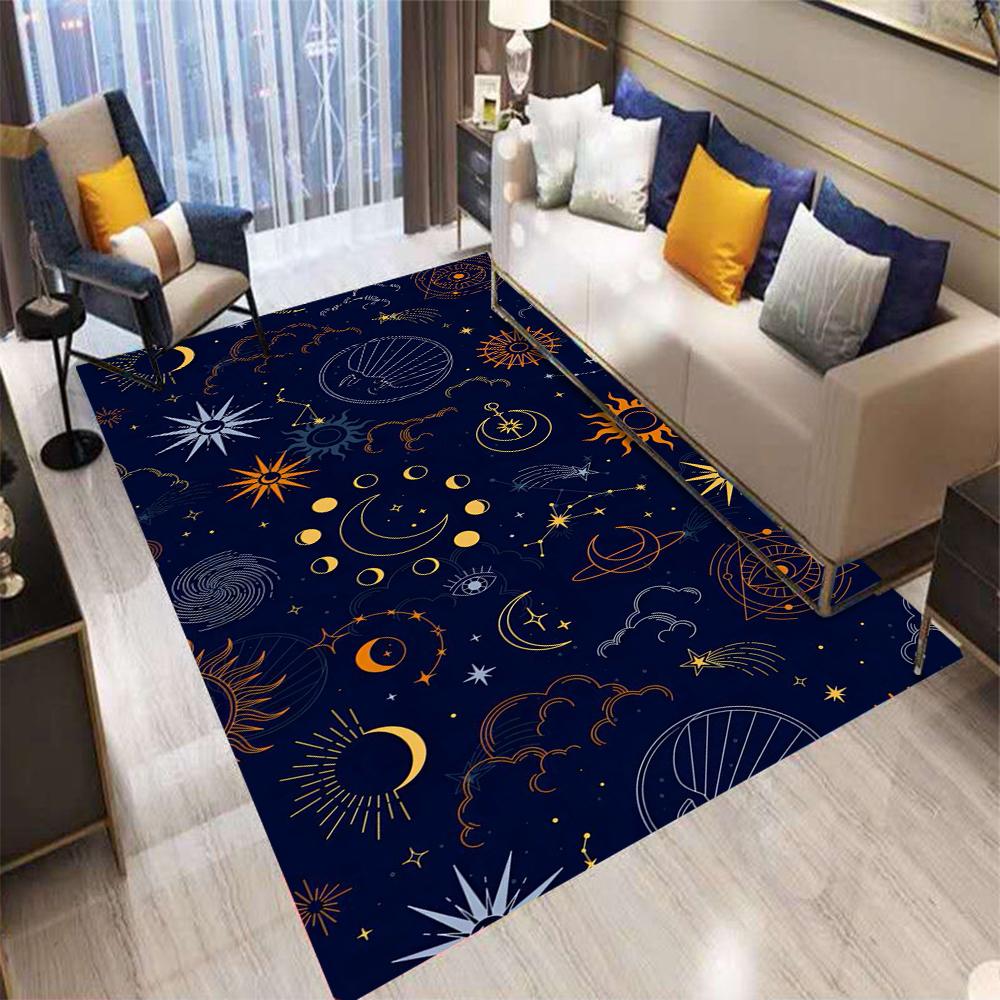 

Retro Bohemian Moon Starlit Sky Area Rug Non-Slip Carpet for Living Room Bedroom Sofa Kitchen Entrance Door Mat Home Decor 60*90cm