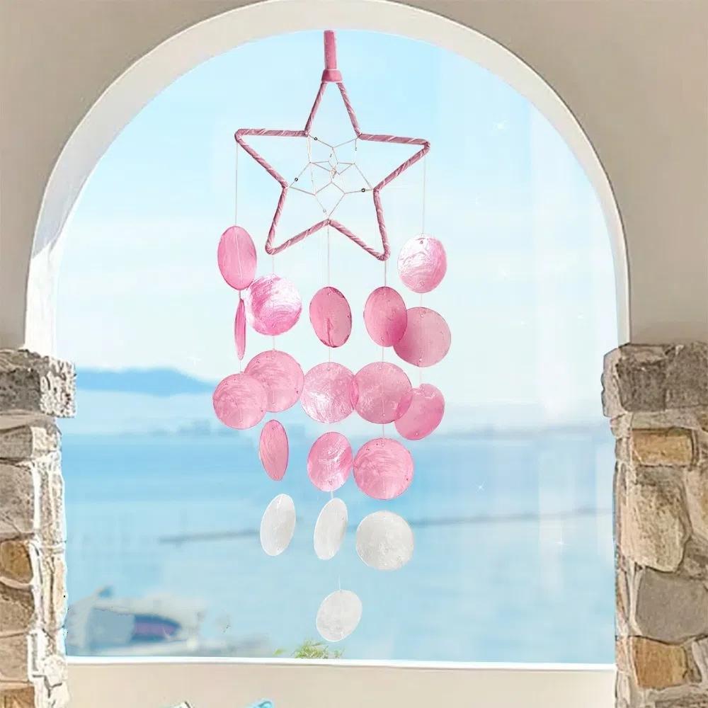 Circle Shell Wind Chimes Natural Shell Shell Pendant Creative Dream Catchers  Kids Room