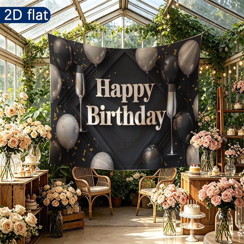 Party Backdrop Balloon Black White Photo Booth Background Front Door Decor