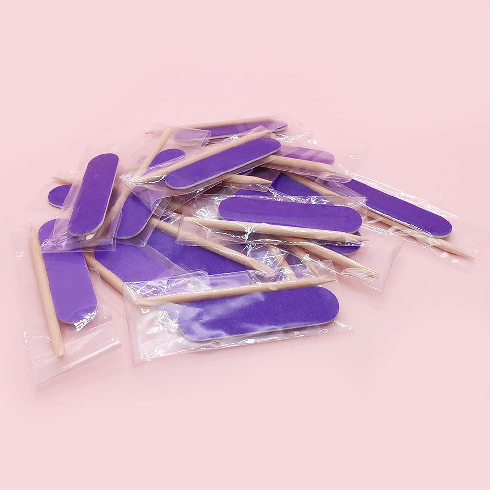 Mini Wearable Nail Tool Set: Disposable Rubbing Stick, Manicure File, Orange Wood Stick, Crystal Stick, Sponge File, Tofu Block.