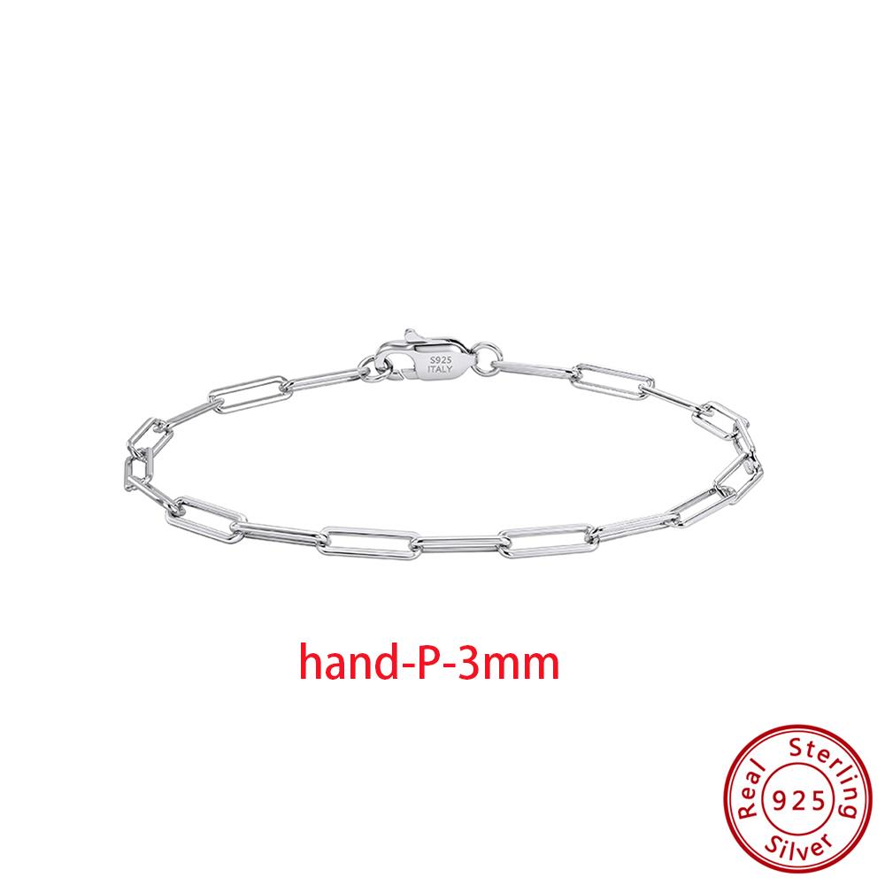 Effie Queen 925 Sterling Silver Paperclip Chain Choker Unisex Adjustable Paper Clip Chain Necklace High Quality DIY Jewelry SC89
