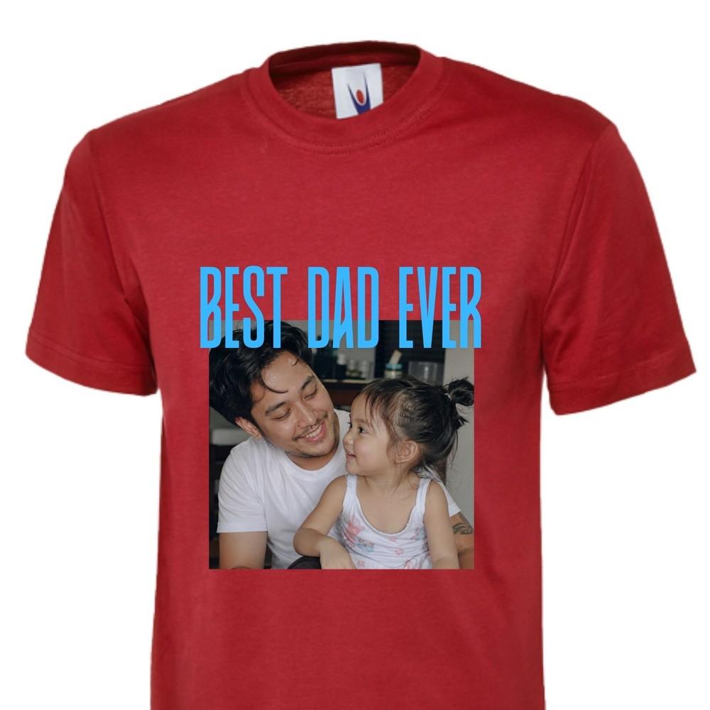 Fathers Day Personalised T Shirt Best Dad Ever Unisex Adult kids Custom Gift Tee 2XL