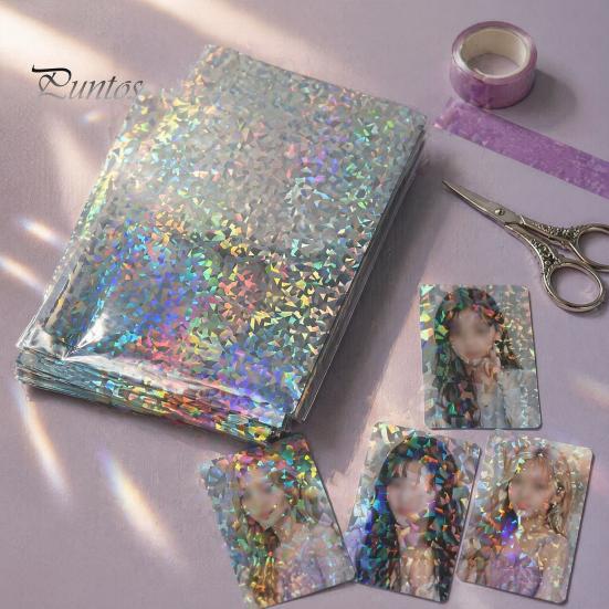 Holographic Vinyl for DIY Projects 2PCS Laminating Film, with Rainbow Shimmering Effect, Waterproof Festive Effect Sheets Scratch-Proof Precoated