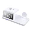 4-in-1 Wireless Charger: Desktop Clock, 15W Fast Charging for Earphones, Watch, and Phone