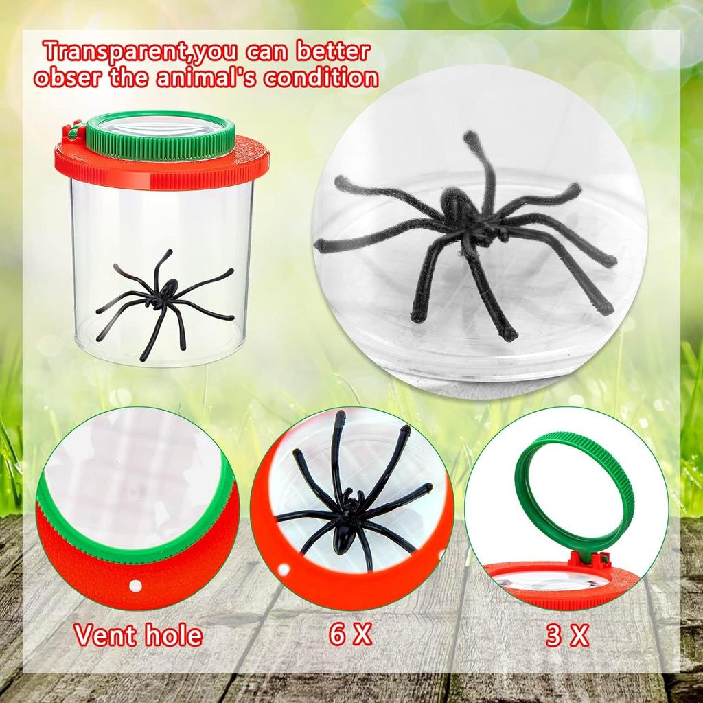 Insert Bug Viewer for Kids,4PCS Magnifying Insect Box Bug Catcher Kit for Kids Bugs Magnifier Container Critter Insect Bugs Cage,Magnifier Backyard