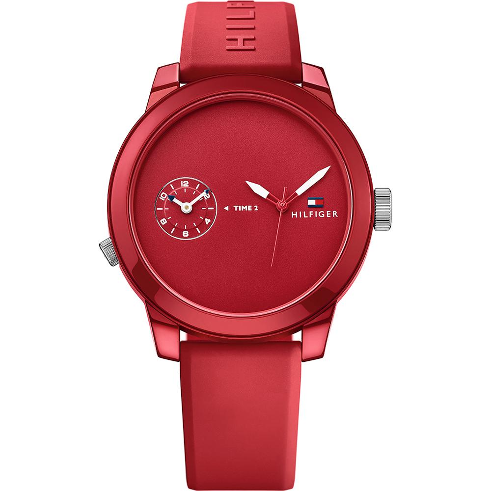 Tommy Hilfiger Denim Red Silicone Rubber Men s Quartz Watch 1791323 красный