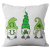 Home Cushion Cover St. Patrick's Day Pillowcase Four-leaf Clover Plaid Sofa Cushion Cover