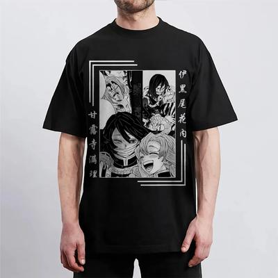 Demon Slayer Japanischer Heißblütiger Anime Klassische Charaktere Sportlich Lässig Kurzärmlig Bequem Halbsärmlig Beliebtes Oberteil