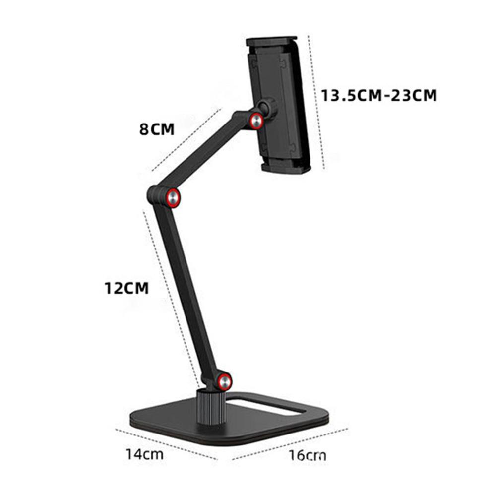 Aluminum Alloy, Silicone Black Dual-Arm Basic Aluminum Tablet Stand Travel Portable Device Holding