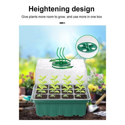 6/12 Holes Seed Starter Tray with Elevated Lid Seedling Starter Trays Gardening Grow Germination Box for Plants Indoor
