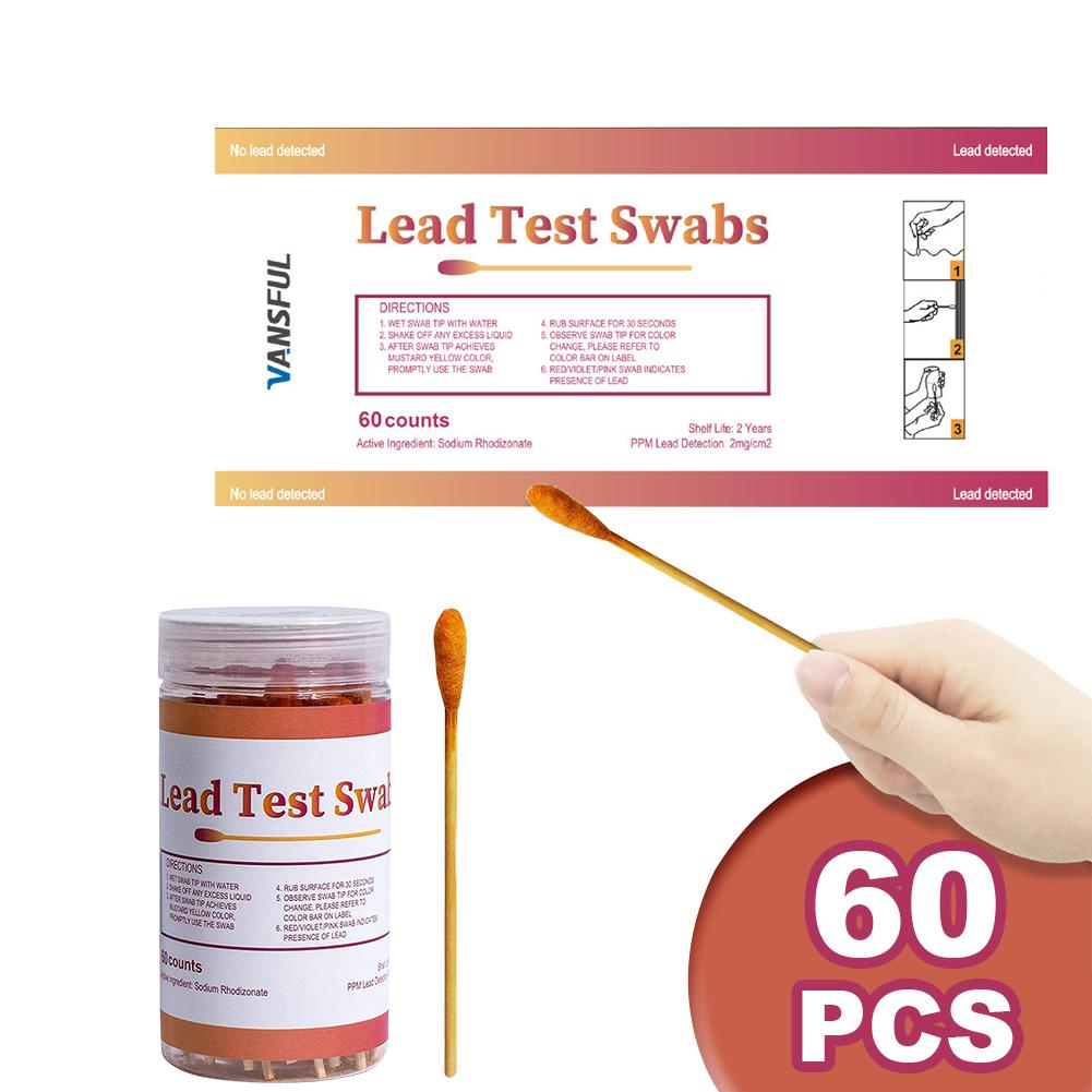  Test Kit For Plaster Dishes Metal With 30/60pcs Test Swabs High-Sensitive Instant  Paint Test Kit  Testing Strips