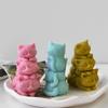 Aroma Candle Plaster Ornaments Mould Handmade Soy Wax Candle Making DIY Animal Stacking Kittens Bears Pigs Silicone Mold