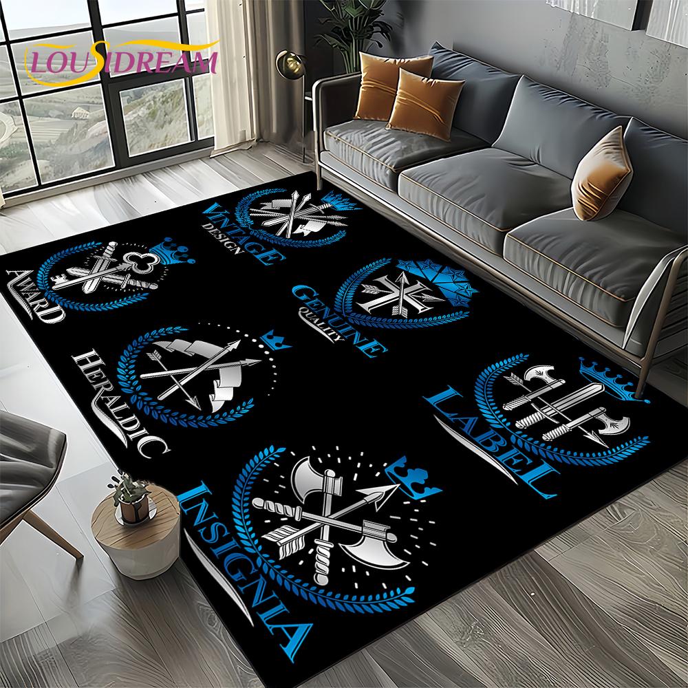 Odin Viking Symbol Valknut Nordic Valhalla Carpet Rug for Living Room Bedroom Home Sofa Decoration,Area Rug Non-slip Floor Mat