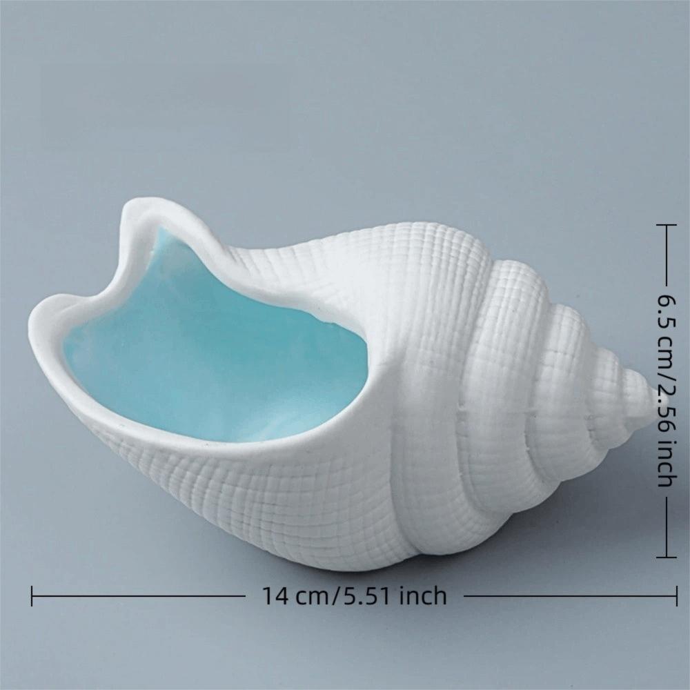 Decorative Tray Coastal Ceramic Trinket Dish Starfish Conch Conch Storage Plate Craft Ornament Jewelry Key Organizer