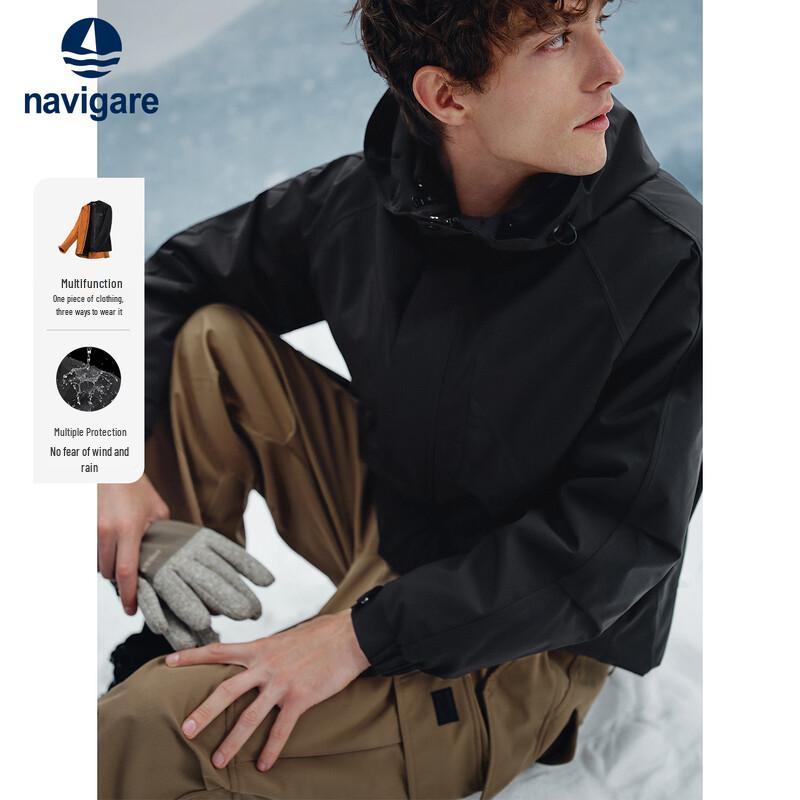 Navigare Men s 3-in-1 Outdoor Waterproof Hooded Jacket XL/52