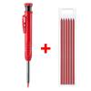 Solid Carpenter Pencil Set With 7 Refill Leads Built-in Sharpener Deep Hole Mechanical Pencil Marker Set Woodworking Marker Tool