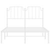 Metal Bed Frame with Headboard White 120x200 cm
