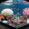 Fish Tank Tunnel Wood Grain Fish Tank Corner Tunnel Two Hole Aquarium Underground Tunnel Cave Fish And Shrimp Shelte Decoration