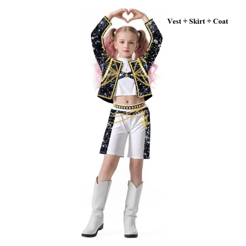 Παιδικό K-Pop Demon Hunters Cosplay Μίρα Ρούμι Ζόι Κοστούμι Κοριτσιών Στολή Πάρτι Απόκριες 3D Εκτυπωμένα Φανταχτερά Κοστούμια Πάρτι