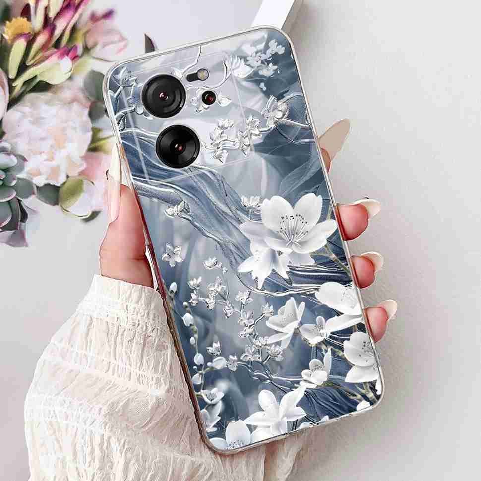 For Xiaomi Mi 13T 5G 6.67" Case Cartoon Bear Soft Silicone TPU Cover For Xiaomi Mi13T 5G 2306EPN60G 6.67" Colorful Flowers Shell