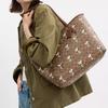 X Peanuts Snoopy Collaboration City Coated Canvas Tote Handbag, Shoulder Bag Large Women's Brown CBJ89-IMY3O