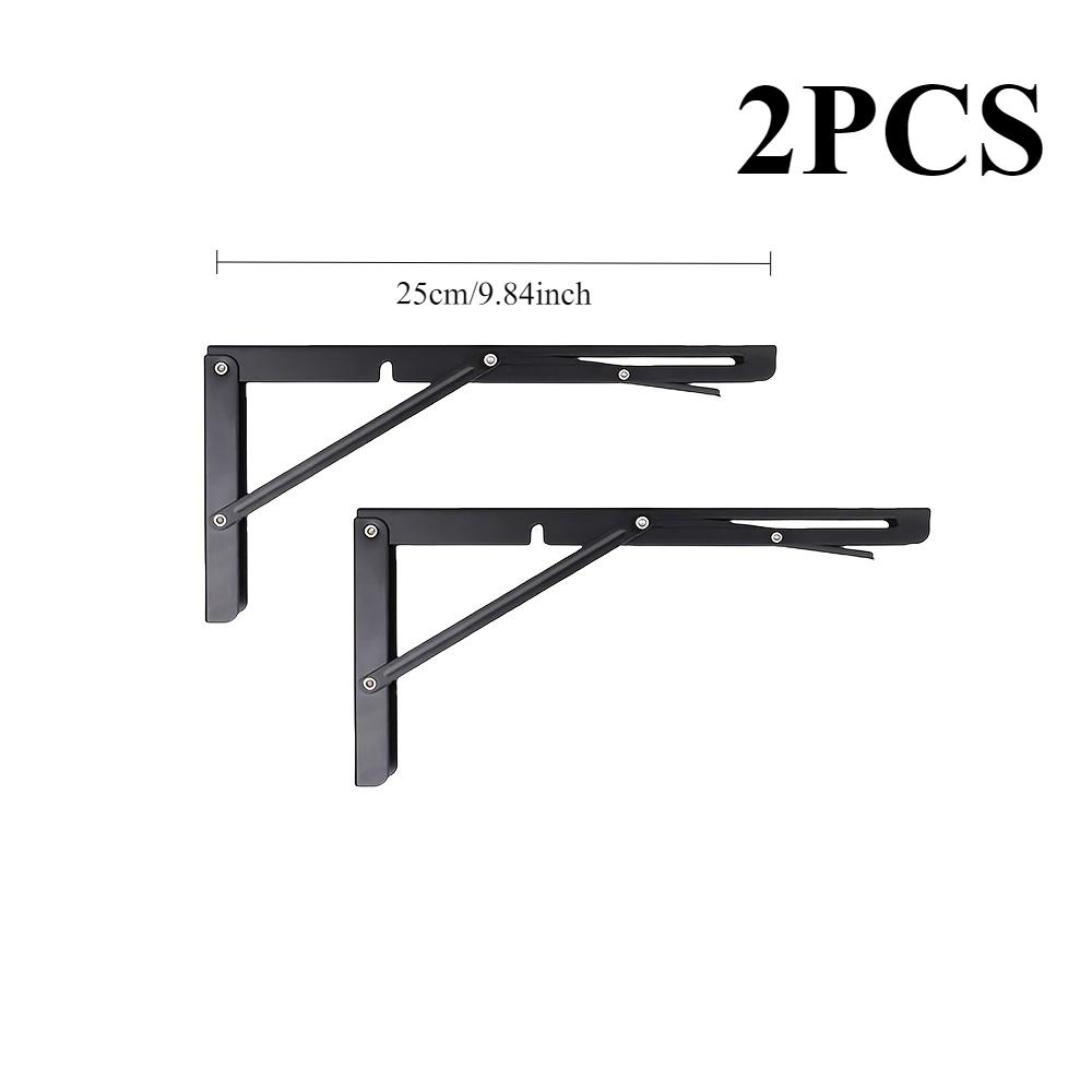 

Двухсекционный железный складной кронштейн-тренога, кронштейн с двойным складным шарниром для настенного крепления, настольные стеллажи для хранения и демонстрации - с предварительно просверленными отверстиями 10 inches