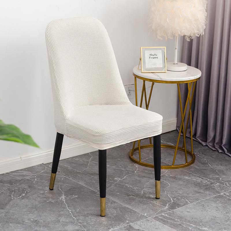 Wedding Banquet Household Folding Chair Cover Thickened Mesh Corn Fleece Half Pack Curved Elastic Chair Cover