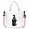Japan cartoon comics Demon Slayer Print Canvas Bag Stylish Crossbody Bag Large Capacity Commuter Shoulder Bag 7554
