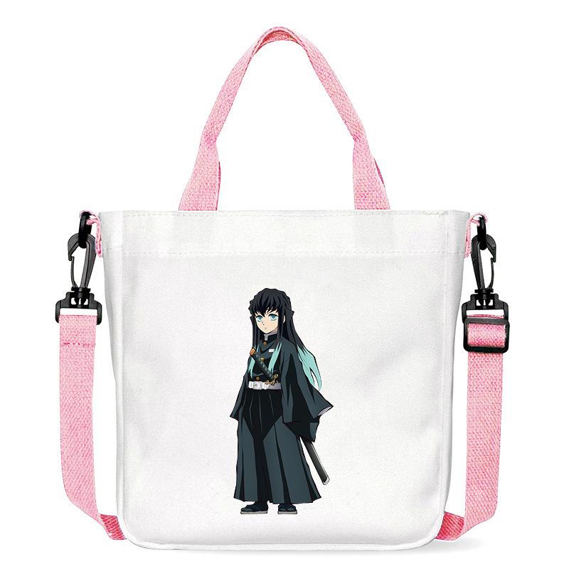 Japan cartoon comics Demon Slayer Print Canvas Bag Stylish Crossbody Bag Large Capacity Commuter Shoulder Bag 7554