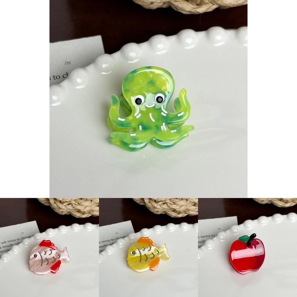 Trendy Mini Hair Clips With Charming Ocean Animal Patterns Ideal For Casual Outfits