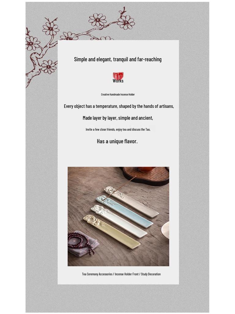Modern Ceramic Incense Holder for Agarwood & Sandalwood - Indoor Zen Ornament for Incense Sticks.