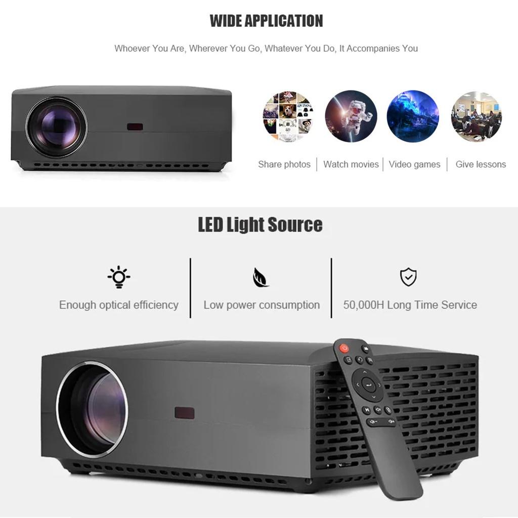 HD 1080p 4K LED Projector Android Version 6.01 Full 4200 Lumens 2G 16G Home Entertainment Commercial Projector Home Theater Sale New