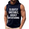 Men Sleeveless Hoodie Tank Top Casual Loose Fit Summer Muscle Shirt Printed Text Graphic Comfortable Lightweight